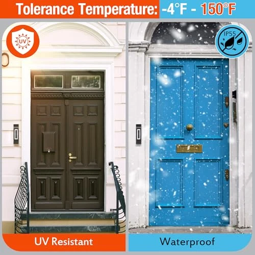 Solid Metal LED Light Up Doorbell Button, Enhon