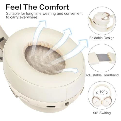 Bluetooth Headphones Over Ear, RORSOU