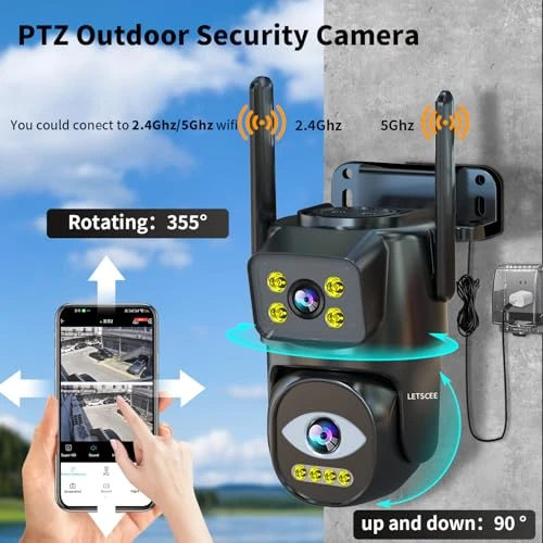 Dual Lens WiFi Security Camera Outdoor