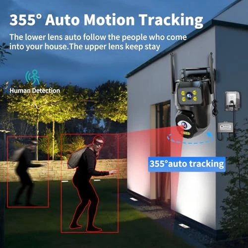 Dual Lens WiFi Security Camera Outdoor