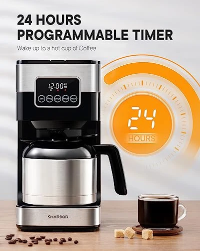 Programmable Coffee Maker with Thermal Carafe, SHARDOR