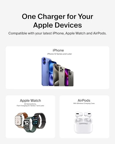 3-in-1 MagSafe-Compatible iPhone Charger, Belkin