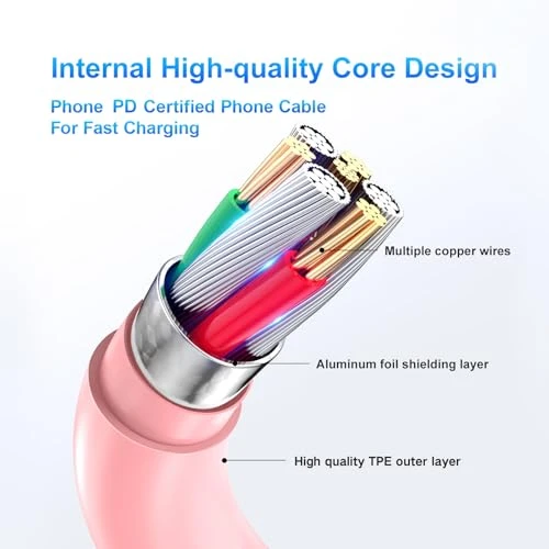 USB C Wall Charger with 3-Pack 10-Foot Cables, Dayaoncy