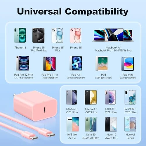 20W Fast Charger Block with USB-C Cable — Power Bank, BUSFUL