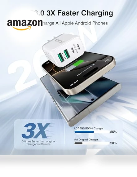 4 Port Fast Charging Block — Chargers, LCGENS