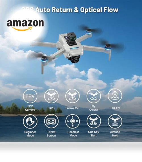 4K GPS Drone with LCD Screen — Drones, CANKETEC