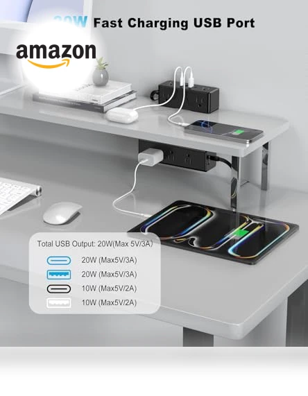 Dual Layer Desk Clamp Power Strip — Power Solutions & Surge Protection, VILONG