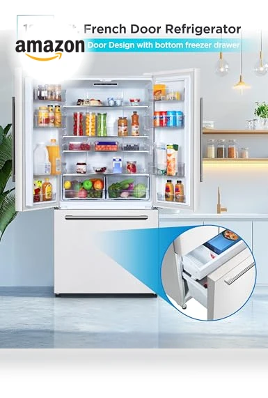 French Door Refrigerator with Built-in Ice Maker — Cooling Solutions, BLACK+DECKER