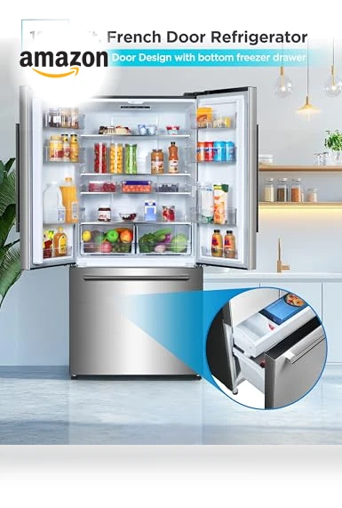French Door Refrigerator with Built-in Ice Maker — Cooling Solutions, BLACK+DECKER