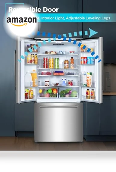 French Door Refrigerator with Built-in Ice Maker — Cooling Solutions, BLACK+DECKER