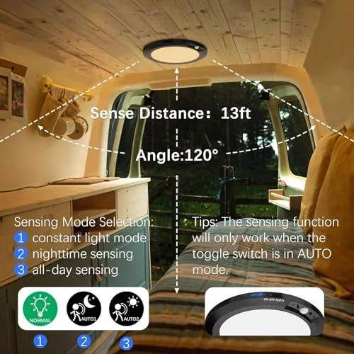 LED Ceiling Light with Motion Sensor