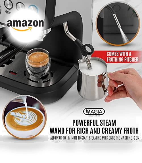 Manual Espresso Machine with Grinder and Milk Frother — Coffee & Espresso Combos, Zulay Kitchen