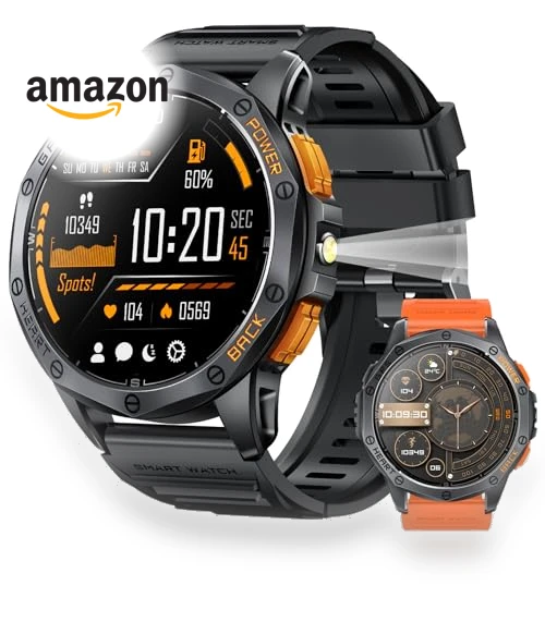 Military Smart Watch with GPS and Flashlight — Smartwatches, Tiwain