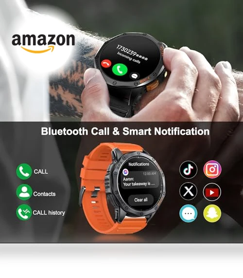Military Smart Watch with GPS and Flashlight — Smartwatches, Tiwain