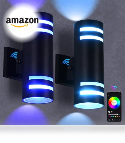 Smart Color Changing Outdoor Wall Sconce — Garden Illumination, futxnziey