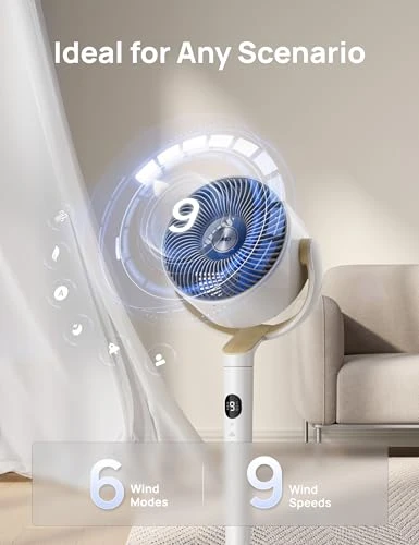 Smart Pedestal Fan with RGB Light, Dreo