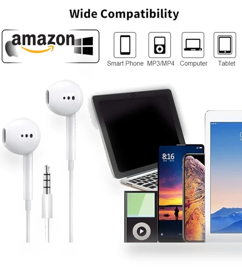 Wired Headphones Earbuds with Microphone — In-Ear Headphones, Feefuzz