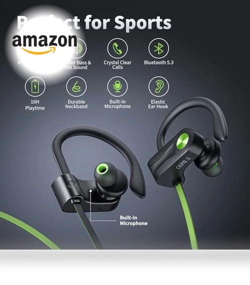 Wireless Earbuds with Earhooks — In-Ear Headphones, JOYWISE