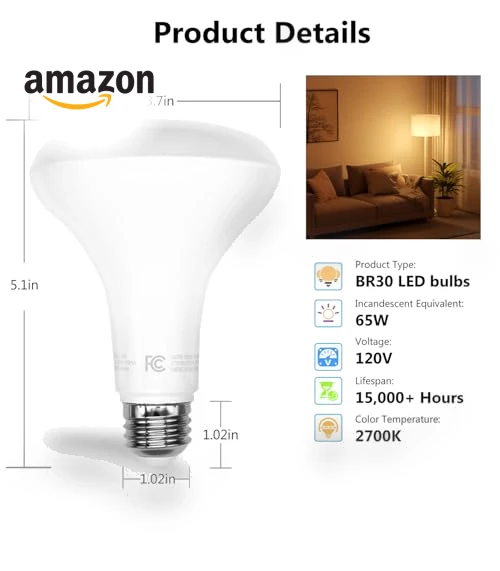 12 Pack BR30 LED Bulbs — LED, dalattin