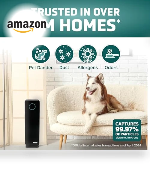 5-In-1 HEPA Air Purifier for Home — Activated Carbon Air Purifiers, GermGuardian
