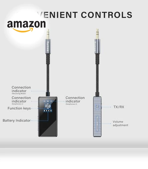 Airplane Bluetooth Transmitter for 2 AirPods or Headphones — Wireless Audio Transmitters, Xumee