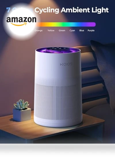 H13 True HEPA Air Purifier with Aromatherapy and Colorful Lights — Activated Carbon Air Purifiers, KOIOS