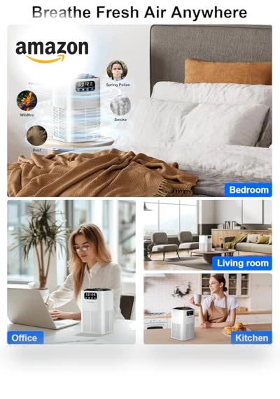 Large Room Air Purifier with H13 True HEPA Filter — Activated Carbon Air Purifiers, TDBYWAE