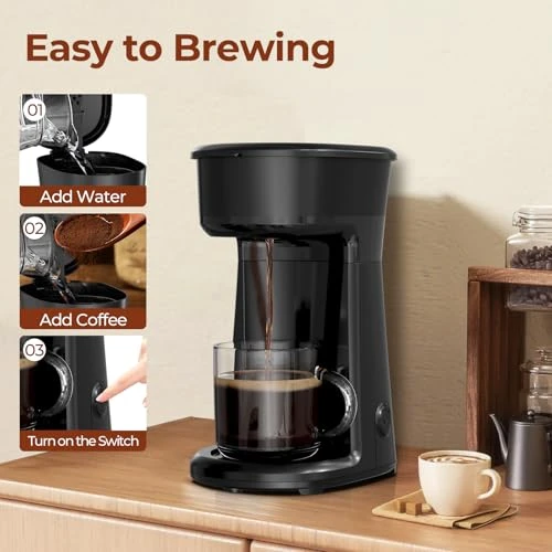 Mini Single Serve Coffee Maker Brewer, Havato