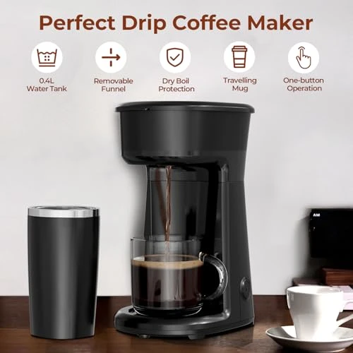 Mini Single Serve Coffee Maker Brewer, Havato
