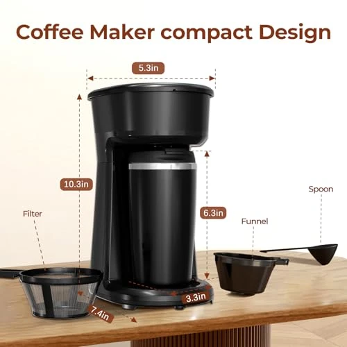 Mini Single Serve Coffee Maker Brewer, Havato