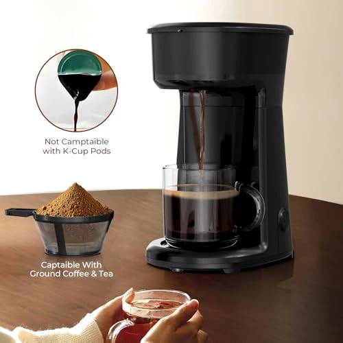 Mini Single Serve Coffee Maker Brewer, Havato