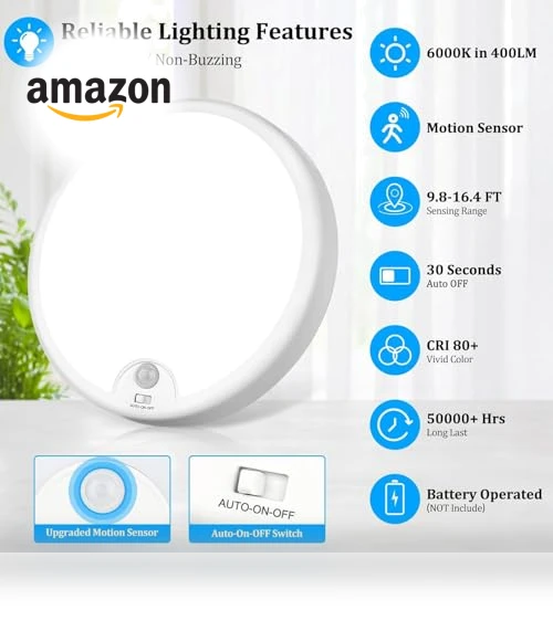 Motion Sensor LED Ceiling Light — Overhead Lighting, Brightever