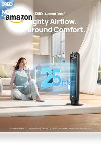 Smart Oscillating Quiet Floor Fan — Ceiling Fans, Dreo