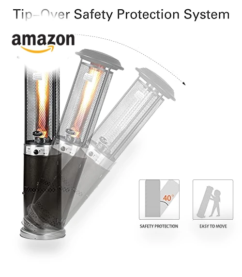 Stainless Steel Standing Propane Patio Heater — Heater Parts, BALI OUTDOORS