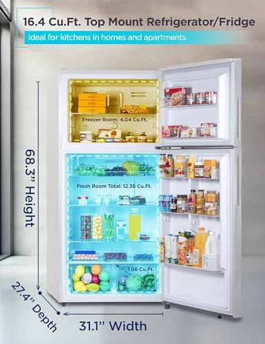 Top Mount Refrigerator with Freezer, BLACK+DECKER