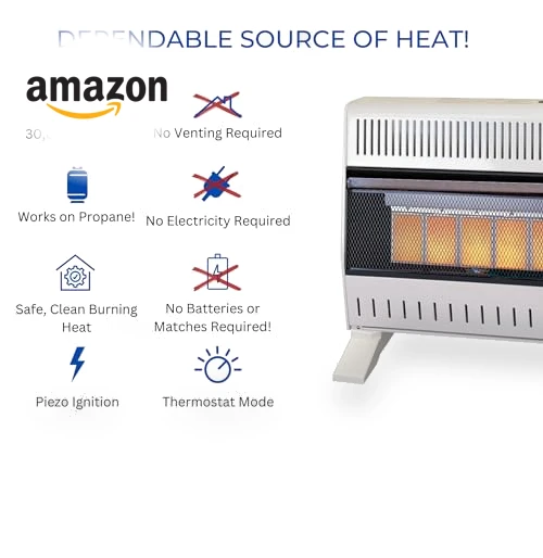 Ventless Propane Gas Infrared Space Heater with Thermostat Control — Portable Heating Solutions, ProCom