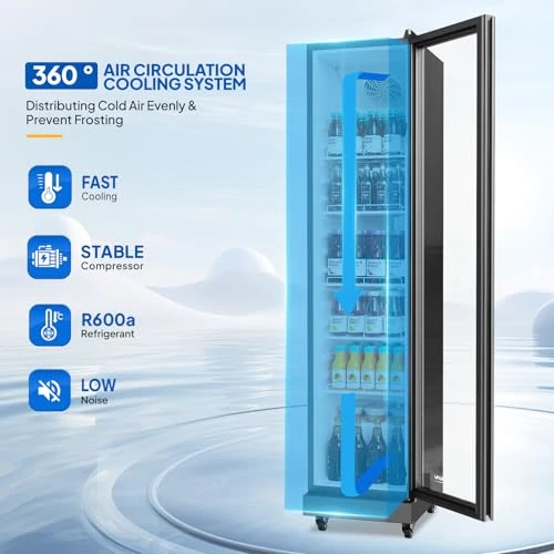Beverage Refrigerator Commercial Display Cooler, ROVSUN