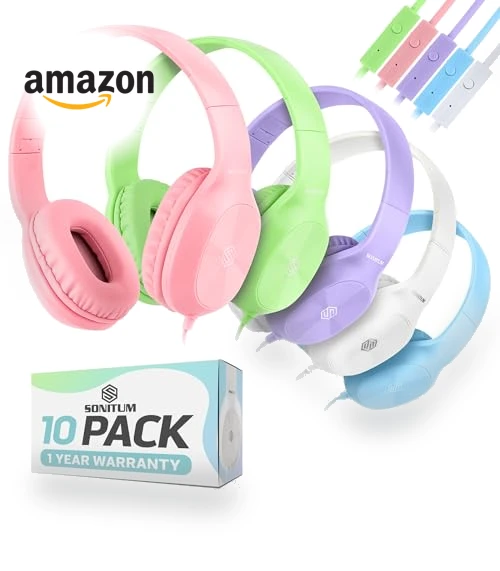 Classroom Headphones-Bulk 10-Pack — In-Ear Headphones