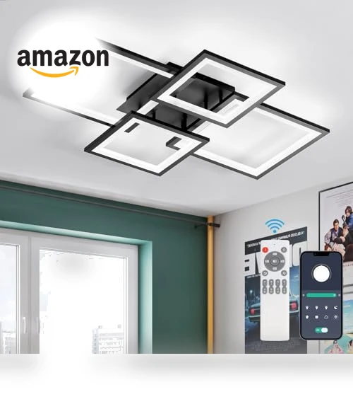 Square LED Flush Mount Ceiling Light — Overhead Lighting, EIDISUNY