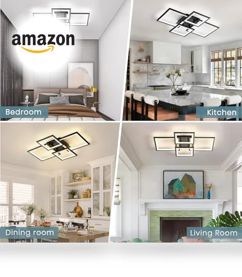 Square LED Flush Mount Ceiling Light — Overhead Lighting, EIDISUNY