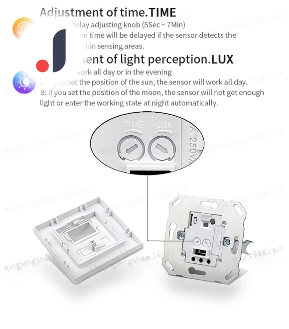 Adjustable Square PIR Wall Sensor Panel — Motion Sensors, TrendVibeCN