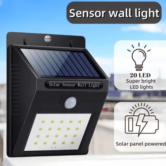 LED Solar Light Outdoor Wall Lamp, JUDING