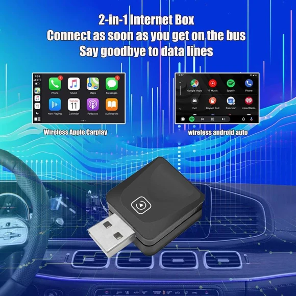 Wireless CarPlay Adapter 2-in-1 for Auto Smart Box, JOHO - CarGear