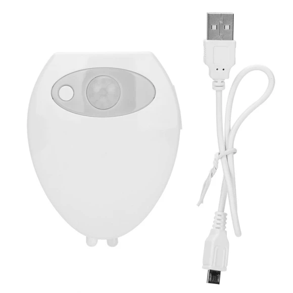 USB Charging LED Motion Induction Bathroom Toilet Night Light Sensor with UV Light, CosyHome