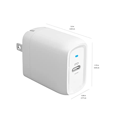 30W One-Port GaN USB-C Wall Charger, Amazon Basics