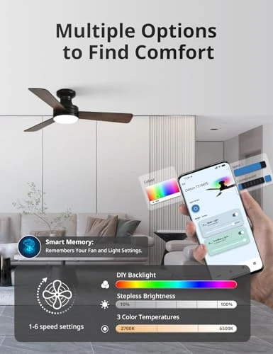 Smart Ceiling Fan with Lights, Orison
