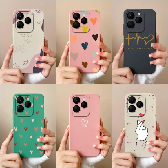 Pretty Love Heart Pattern Matte Silicone Soft Protective Screen Bumper Phone Case, New Style Case