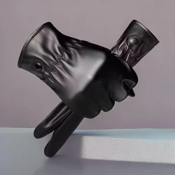 Men's Leather Touchscreen Gloves — Heated Gloves, tanglihan