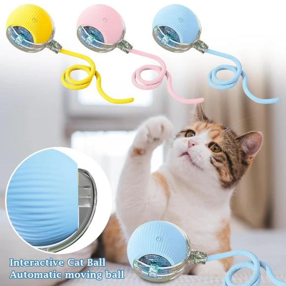 Interactive Rolling Ball Toy for Cats and Dogs — Automatic Cat Toy, Swimwear
