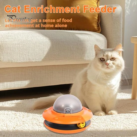 Interactive UFO Cat Feeder with Ball Track, Pet park